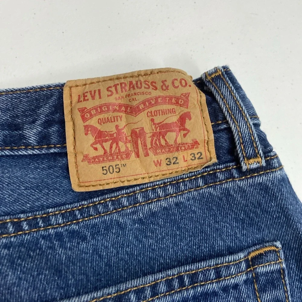 Levi's 505 Men's Straight Leg Jeans Size 32x29 Blue Denim Casual
